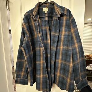 Cabela's Navy and Brown Plaid Shirt